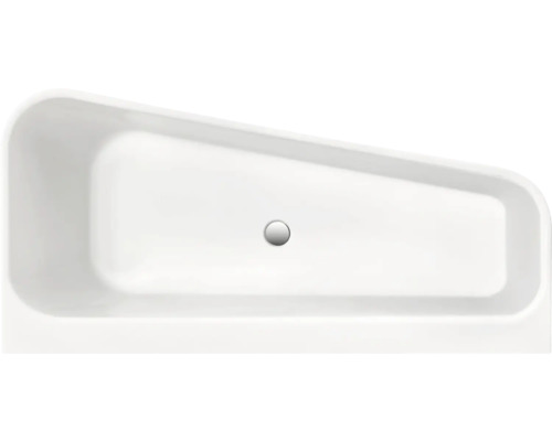 Baignoire blanche vue de dessus avec drain