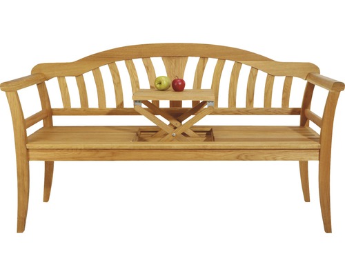 Banc de jardin en bois avec table pliante intégrée