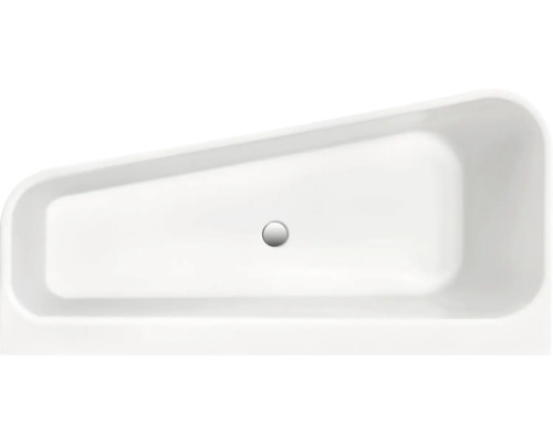 Baignoire rectangulaire vue de dessus avec évacuation