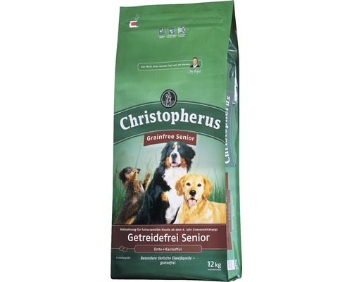 Croquettes pour chiens, Allco Christopherus sans céréales Senior canard & pomme de terre 12 kg