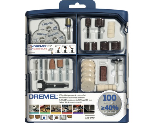 Coffret d'accessoires Dremel 723 multi-usage, 100 accessoires