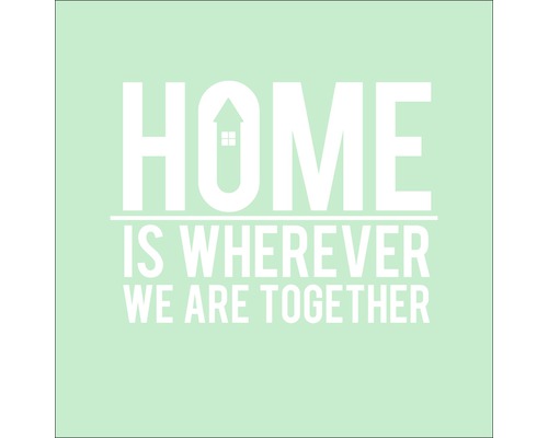 Tableau en verre Home is wherever we are together 20x20 cm GLA1001