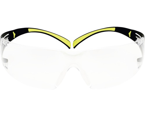 Schutzbrille mit transparenten Gläsern und Bügeln