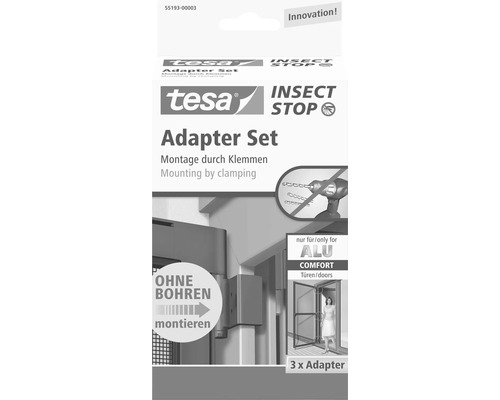 Tesa Insektenschutz Adapter Set Verpackung für die Montage durch Klemmen