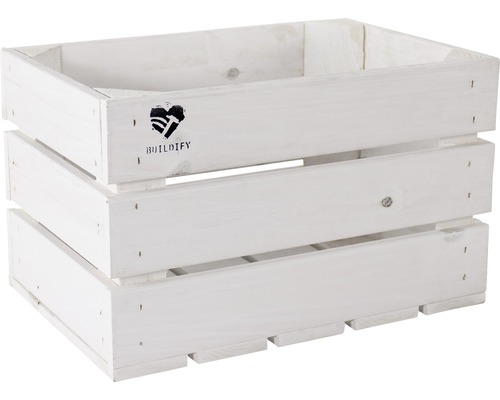 Holzkiste mit Buildify Logo