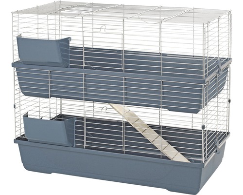 Cage pour rongeurs MPS Maxi Baldo Twin 120 deux étages 120 x 53 x 86 cm bleu Cage à petits animaux à deux étages avec rampe et mangeoire
