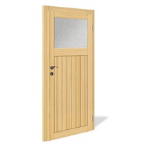 Holztür mit Glaseinsatz