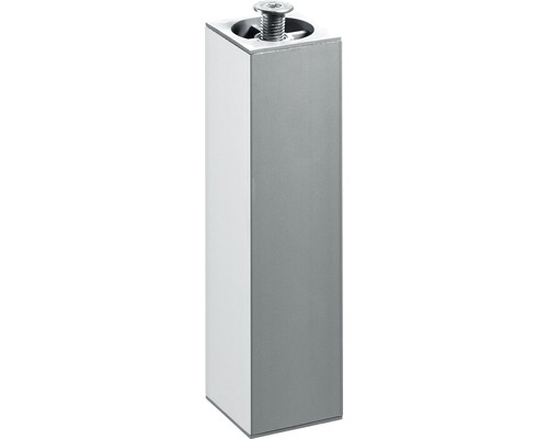 Pied de meuble Ancona carré, aspect noyer 40x40x200 mm, capacité de charge 200 kg Pied de meuble en métal avec boulon fileté