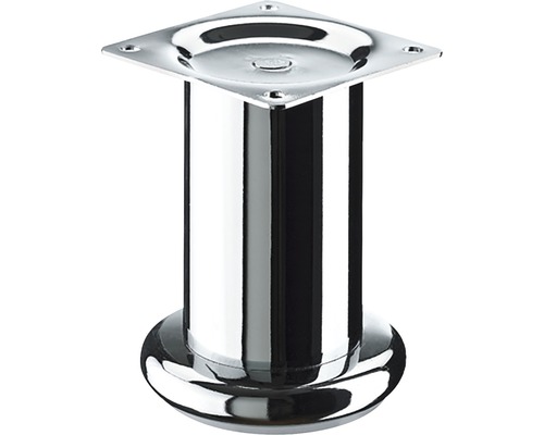 Pied de meuble design Florença rond, chromé, Ø47x100 mm, capacité de charge 50 kg Pied de meuble en métal