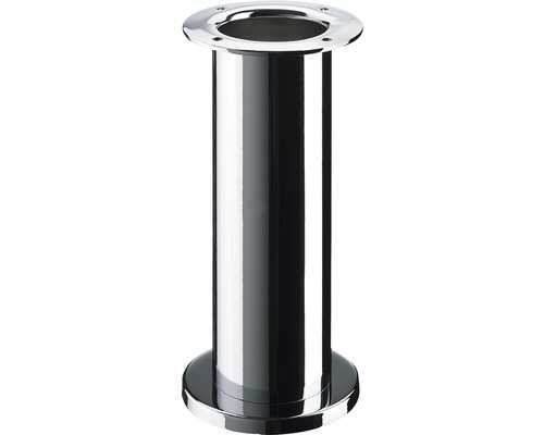 Pied de meuble design Telana rond, chromé, Ø60x200 mm, capacité de charge 50 kg Tuyau d''évacuation en métal