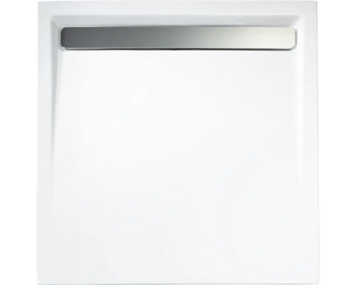 Kit complet receveur de douche SCHULTE Extra-flach 100 x 100 x 2.5 cm blanc alpin lisse D202057 04 41-0