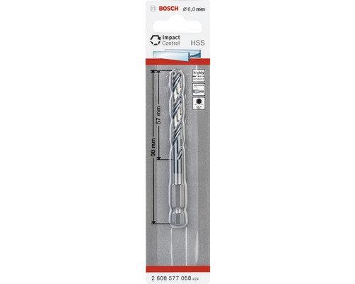 Bosch HSS Impact Control Spiralbohrer, Durchmesser 6,0 mm