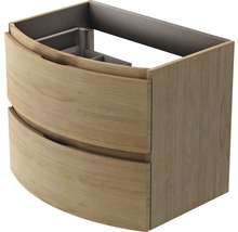 Waschtischunterschrank Vague 69 cm Tabak Eiche montiert