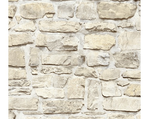 Papier peint intissé 36370-3 Il Decoro pierres beige Gros plan d''un mur en pierres naturelles