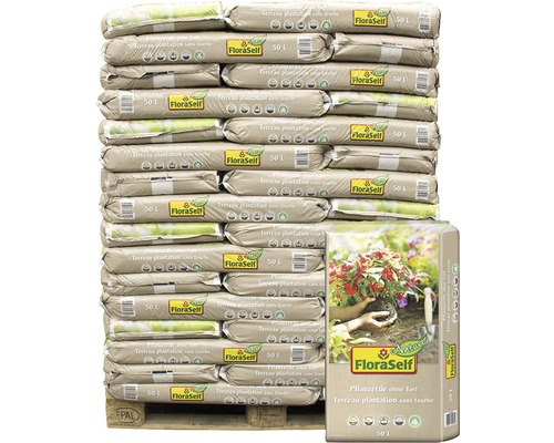 Palette Pflanzerde FloraSelfNature 48 Sack x 50 Liter = 2,4 m³