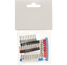 Assortiment d''embouts de câbles dans un sachet à suspendre