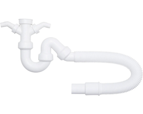 VARIOSAN Tuyau flexible d'évacuation 14931, 1 1/2 x 40/50 mm, siphon/piège  pour l'évier de la cuisine, extensible de 320-880 mm : : Bricolage