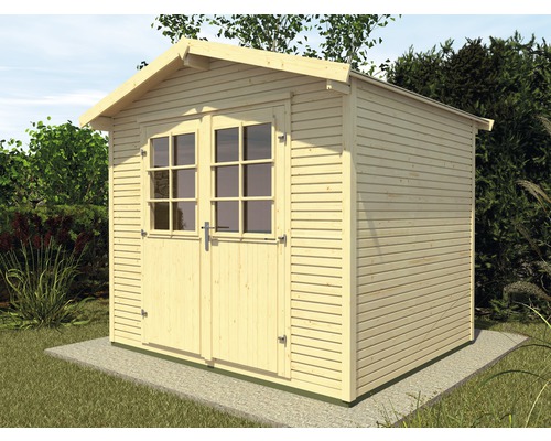 Gartenhaus weka WekaLine mit Fußboden 260 x 235 cm natur Holzgartenhaus mit Doppeltür und Fenstern