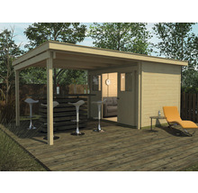Abri de jardin weka cabane Lounge 1 300 cm Lounge avec plancher 504x295 cm naturel-thumb-0
