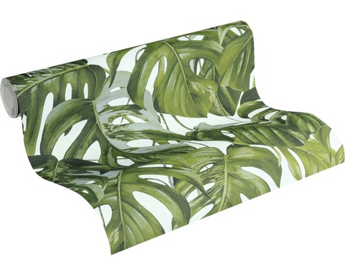Tapetenrolle mit Monstera-Blatt-Motiv