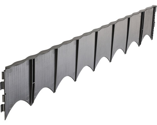 Kit bord pelouse EDGAR L:4,5cm H.13 cm anthracite Bordure de gazon en plastique