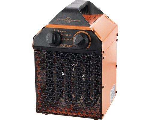 Elektrischer Heizlüfter mit einstellbarer Leistung und Schutzgitter