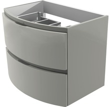 Waschtischunterschrank Baden Haus Vague BxHxT 69 x 55 cm x 52 cm Frontfarbe grau hochglanz glanz
