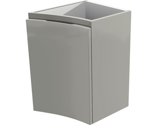 Meuble bas BadenHaus Vague largeur 34 cm gris clair à haute brillance déjà monté 54855