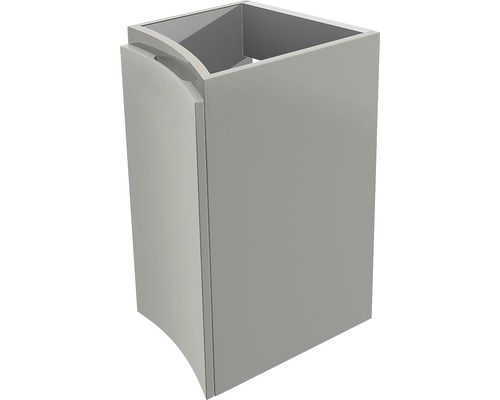 Meuble bas BadenHaus Vague largeur 34 cm gris clair à haute brillance déjà monté 54856