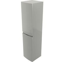 Hochschrank BadenHaus Vague 40 cm breit Hellgrau Hochglanz fertig montiert