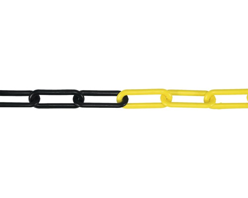 Chaîne à nœuds noir-jaune 6 mm