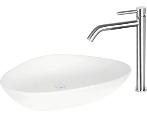 Vasque à poser et robinet pour la salle de bain