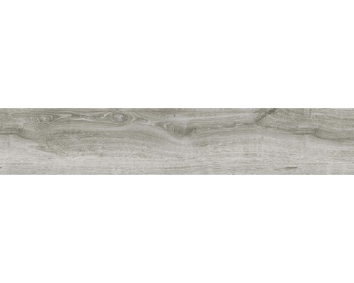 Carrelage pour mur et sol en grès cérame fin Limewood gris 23,3x120 cm