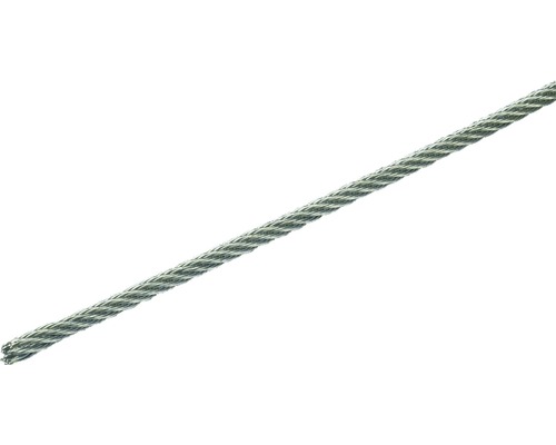 Câble d’acier Pösamo Ø 2 mm, 10 m acier inoxydable, en anneaux