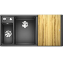 Spüle Blanco AXIA III 6 S 1000 x 510 mm felsgrau ohne Multifunktionsschale 524644 1 Spülbecken Mit Tropffläche Becken links