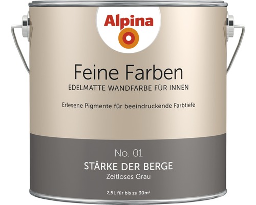 Peinture murale Alpina Feine Farben sans conservateur Force des montagnes 2,5 l