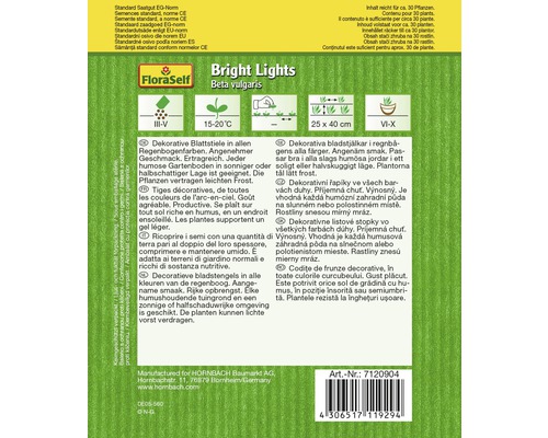 Bright Lights Beta vulgaris Sämerei Packung