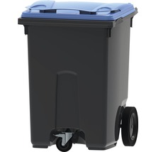Collecteur de déchets et de recyclage à 3 roues MGB 370 l gris/bleu-thumb-1