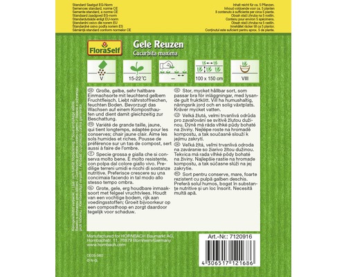 FloraSelf Gele Reuzen graines de courge emballage