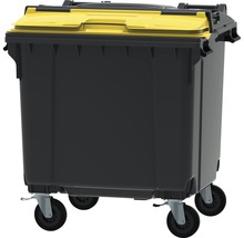 Collecteur de déchets et de recyclage à 4 roues MGB 1.100 l Split Lid gris/gris/jaune-thumb-1