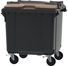 Collecteur de déchets et de recyclage à 4 roues MGB 1.100 l Split Lid gris/gris/marron-thumb-1