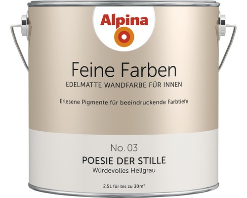 Peinture murale Alpina Feine Farben sans conservateur Poésie du silence 2,5 l