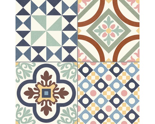 Dekorative Fliesen mit geometrischen und floralen Mustern für Wand- und Bodengestaltung