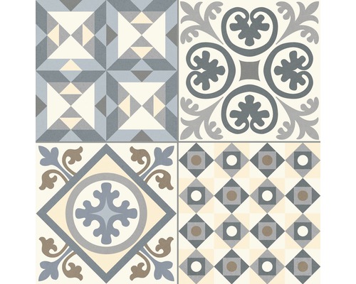 Fliesen mit verschiedenen Mustern