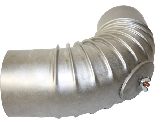 Conduit de poêle coudé Bertrams 90° Ø 110 mm aluminié à chaud argenté avec trappe Tuyau de poêle coudé avec clapet d''étranglement