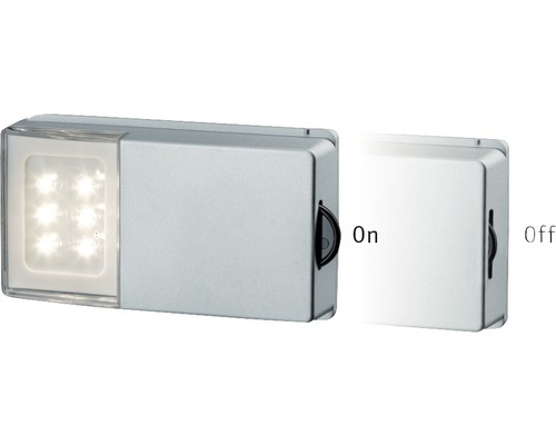 LED Schrankleuchte 25 lm 2700 K warmweiß SnapLED silber Batteriebetrieb