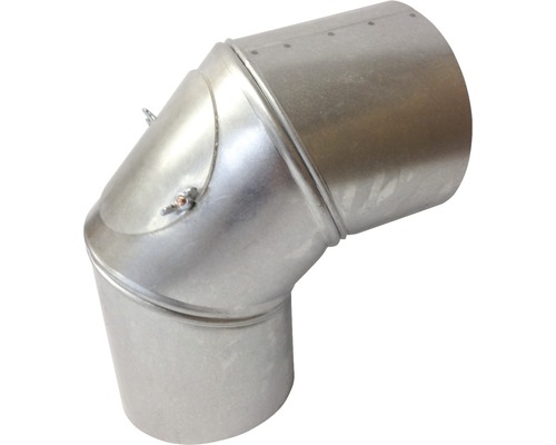 Conduit de poêle coudé Bertrams réglable 0-90° Ø 110 mm aluminié à chaud argenté avec trappe