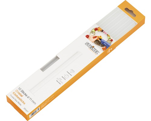 Bâtons de colle Steinel Ø 11 mm Cristal lot de 10 Paquet de dix bâtons de colle transparents de onze millimètres de diamètre
