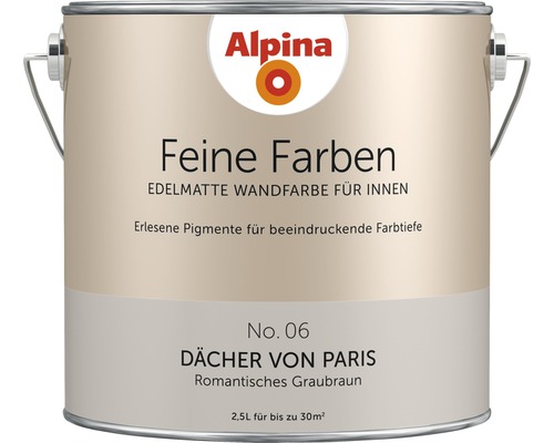 Peinture murale Alpina Feine Farben sans conservateur Toits de Paris 2,5 l
