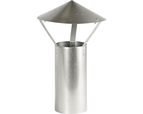 Conduit de poêle à chapeau pare-pluie Bertrams Ø 150 mm aluminié à chaud argenté